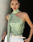 Stylish Asymmetric Neck Sleeveless Top for Women