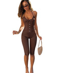Sexy Waist Cinching Jumpsuit with Straps