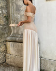 Elegant Asymmetrical Shoulder Mesh Dress