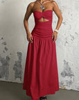 Summer European and American Strapless Beach Dress