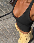 Chic Cross Back Halter Top for Summer