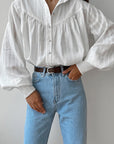 French Style Long Sleeve Cotton Shirt for Women