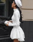French Style Long Sleeve A-Line Dress for Women