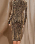 Elegant Long Sleeve Round Neck Dress for Women