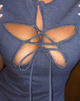 Summer Trendy Star Hollow Lace-Up Top