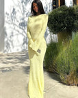 Elegant Backless Long Sleeve Dress