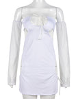 Chic Strapless Mini Dress with Sheer Details