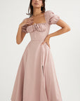 Summer French Style Puff Sleeve Dress