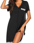 2024 Women's V-Neck Short Sleeve Color Block Dress