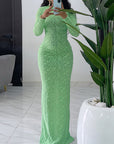 Classic Long Sleeve Velvet Dress for Women