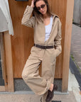 Chic Khaki Utility Jumpsuit for Women