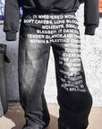 Vintage American Pattern Denim Shorts for Men