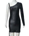 Elegant One-Shoulder Dress with Hollow Design