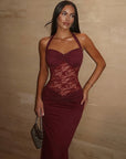 Sexy Lace-Trimmed Sleeveless Bodycon Dress