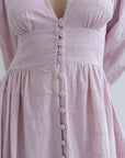 Elegant V-Neck Lantern Sleeve Dress