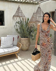 European Style Leopard Print Bodycon Dress