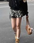 Sexy Camouflage Pleated Mini Skirt for Women