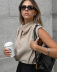 French Minimalist Sleeveless Top for Women