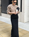 Black Sexy High Waist Mermaid Maxi Skirt