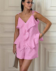 Summer Pink Cotton Two-Piece Set for Women