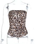 Sexy Leopard Print Strapless Top for Women