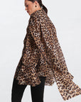 Chic Ruffled Leopard Print Chiffon Blouse