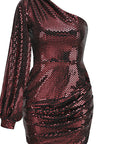 Elegant One-Shoulder Sequin Dress for Women