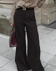 Chic Black Wide Leg Suit Pants for Women