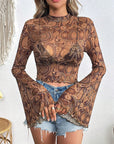 Spring Summer Women's Mesh Printed T-Shirt