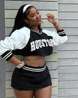 Trendy Casual Baseball Sweatshirt Skirt Set