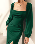 Elegant French Style Puff Sleeve Dress