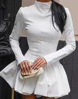French Style Long Sleeve A-Line Dress for Women