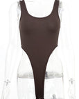 Summer Women's Sexy Slim Fit Cotton U-Neck Bodysuit