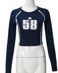 Trendy Women's Long Sleeve T-Shirt with Print