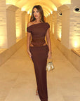 Off Shoulder Sheer Hollow Out Dress for Women