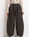 Women's Stylish High Waist PU Pants