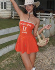 Stylish Letter Print Strapless Dress