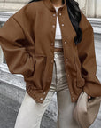 Stylish Brown Wool Blend Coat for Women