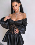 Elegant Satin One-Shoulder Mini Dress