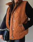 Fashionable Casual Sleeveless Cotton Vest with Zipper