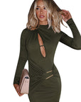 Fashionable Sexy V-Neck Hollow Out Dress