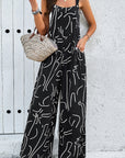 Summer Slimming Strap Jumpsuit with Floral Print