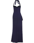 Chic Halter Neck A-Line Dress with Ruffle Hem