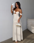 Elegant Off-Shoulder Spliced Dress