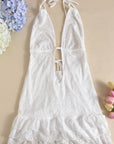 Chic Lace Backless Dress with Tie for Fall