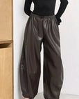 Women's Stylish High Waist PU Pants