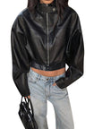 Trendy Street Style Leather Jacket for Women