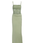 Sexy Lace Bodycon Maxi Dress with Spaghetti Straps