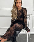 Fashionable Black Lace Two-Piece Set for Women