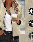 Women's Waterproof Fabric Zip Pocket Jacket
